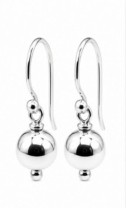 Kaedesigns Genuine 9ct 9k 375 Yellow, Rose or White Gold 6mm Hook Ball Earrings