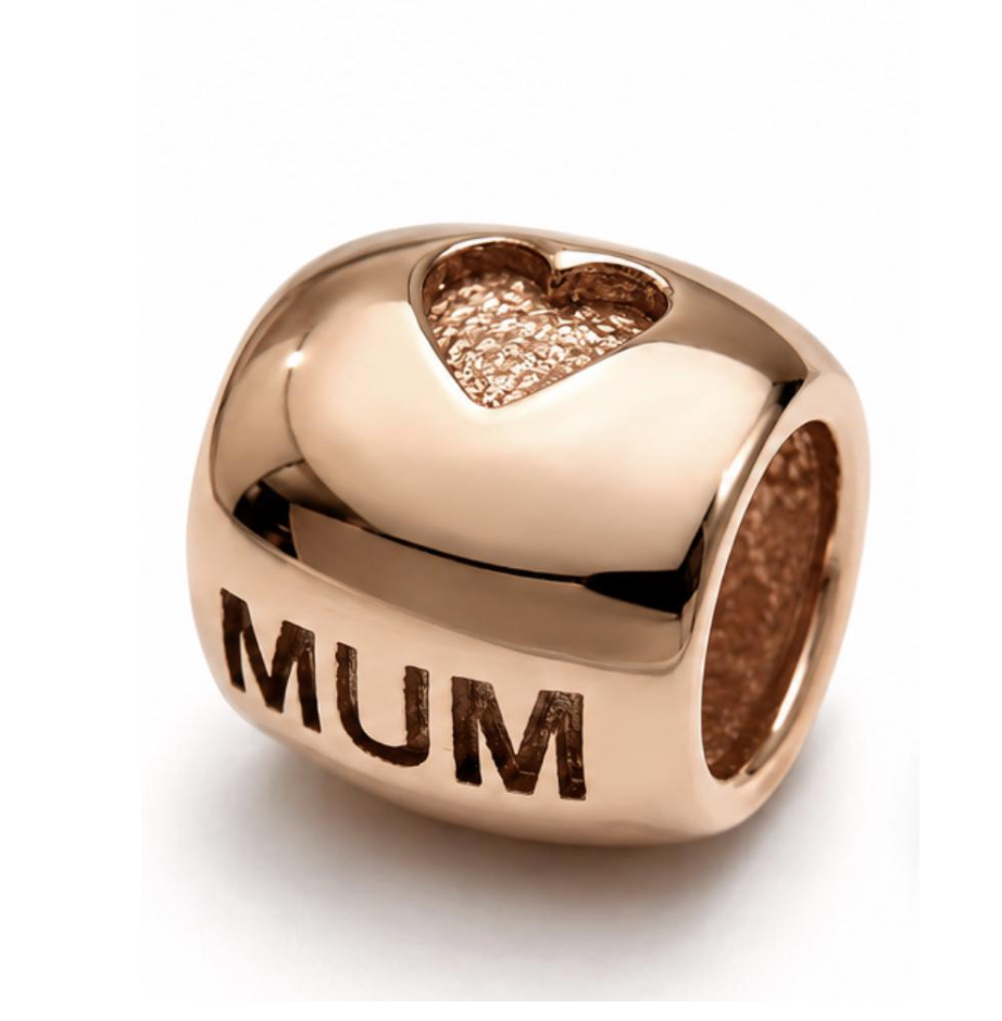 Genuine 9ct 9K Yellow, Rose, White Gold Or Sterling Silver Mum Bead Charm