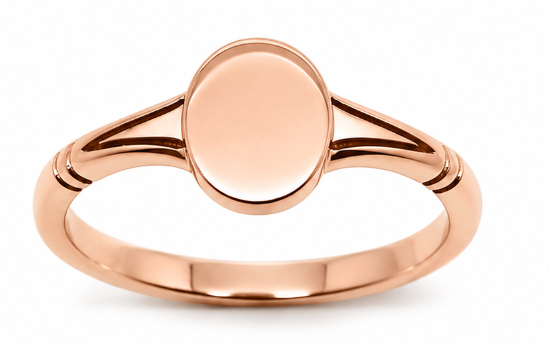 Genuine Solid 9ct 9K 375 Yellow, Rose or White Gold Oval Signet Ring - Choose your size Q to W