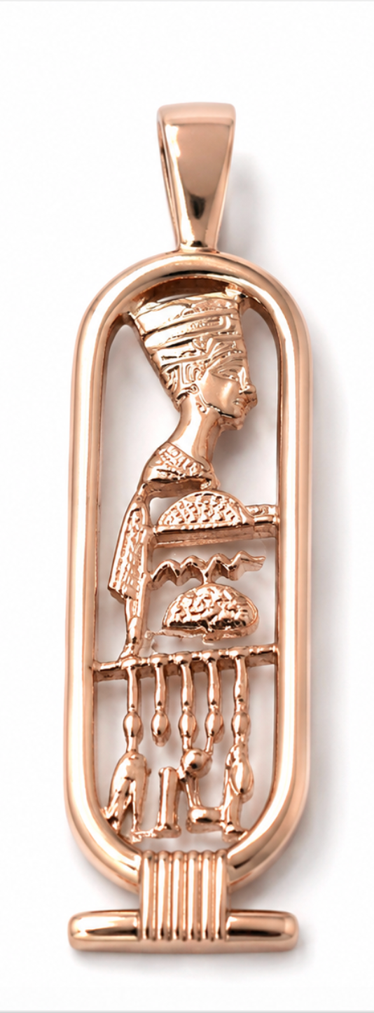 Kaedesigns Genuine 9ct 9k 375 Yellow, Rose or White Gold Nefertiti Pendant or Charm