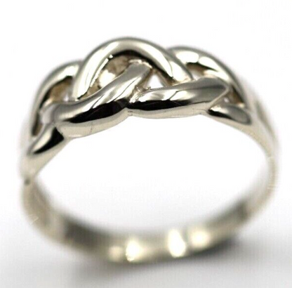 Genuine Solid 9ct White Or Rose Or Yellow Gold Celtic Knot Ring Choose Size