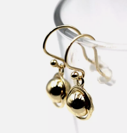 Kaedesigns New Genuine 9ct 9kt Yellow, Rose or White Gold Spinning Ball Drop Earrings