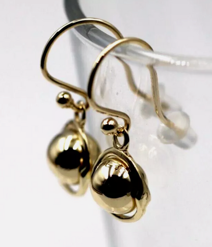 Kaedesigns New Genuine 9ct 9kt Yellow, Rose or White Gold Spinning Ball Drop Earrings