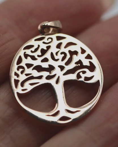 Kaedesigns New Genuine 9ct Yellow, Rose or White Gold Oval Filigree Tree Of Life Pendant