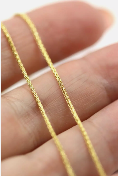 Genuine 9k 9ct Yellow Gold Spiga / Wheat Chain Necklace 55cm 2.23grams-Free post