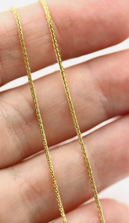 Genuine 9k 9ct Yellow Gold Spiga / Wheat Chain Necklace 55cm 2.23grams-Free post