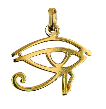 Genuine Sterling Silver 925 or 9ct 9k 375 Yellow Gold 18mm Round 'Eye of Horus' Pendant