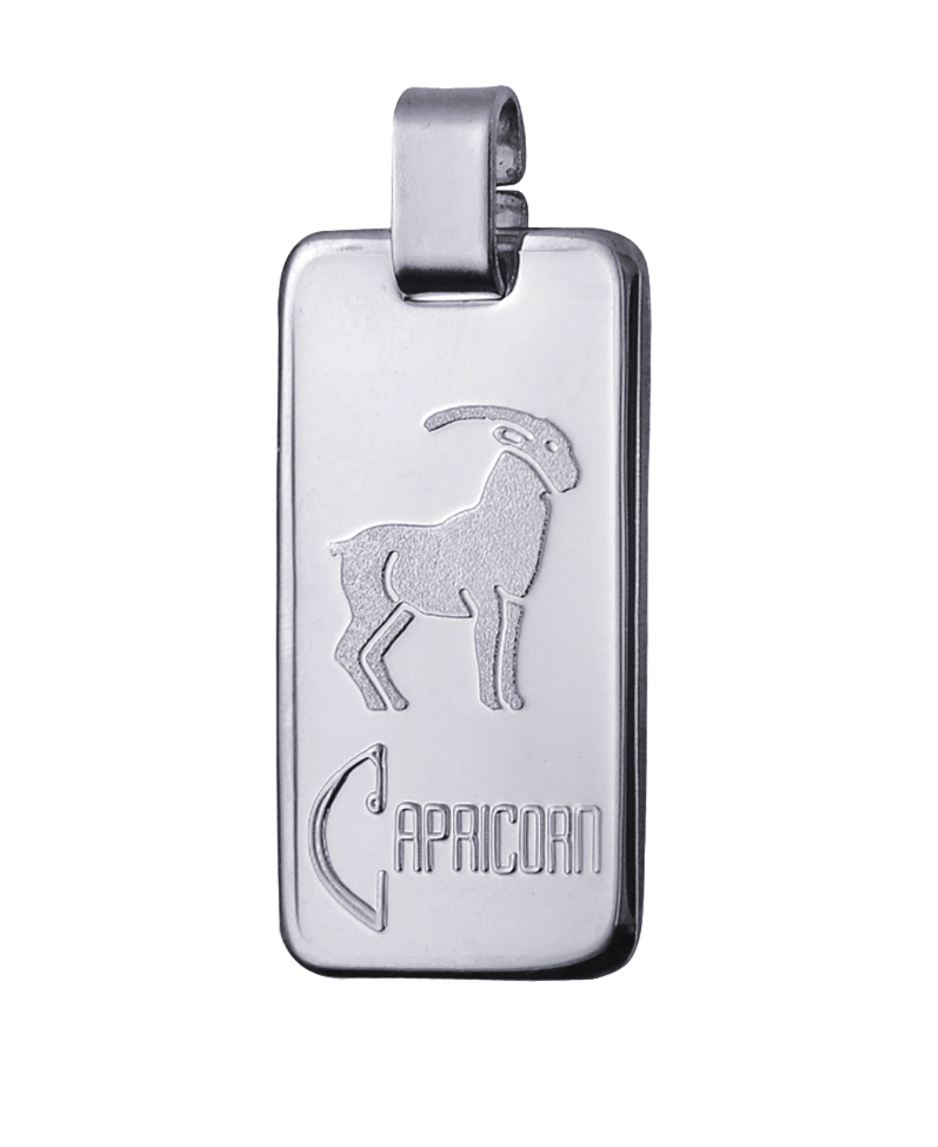 Genuine Large Fine Silver 4GZ Rectangle Zodiac Pendant - All star signs available