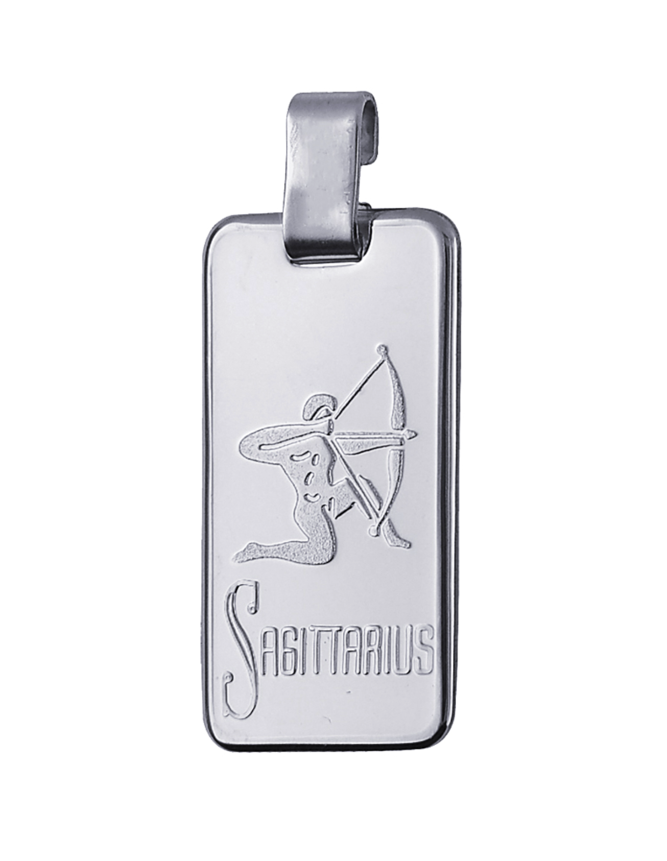 Genuine Large Fine Silver 4GZ Rectangle Zodiac Pendant - All star signs available