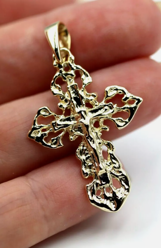 Genuine 9ct Yellow, Rose or White Gold Armenian Crucifix Cross Pendant