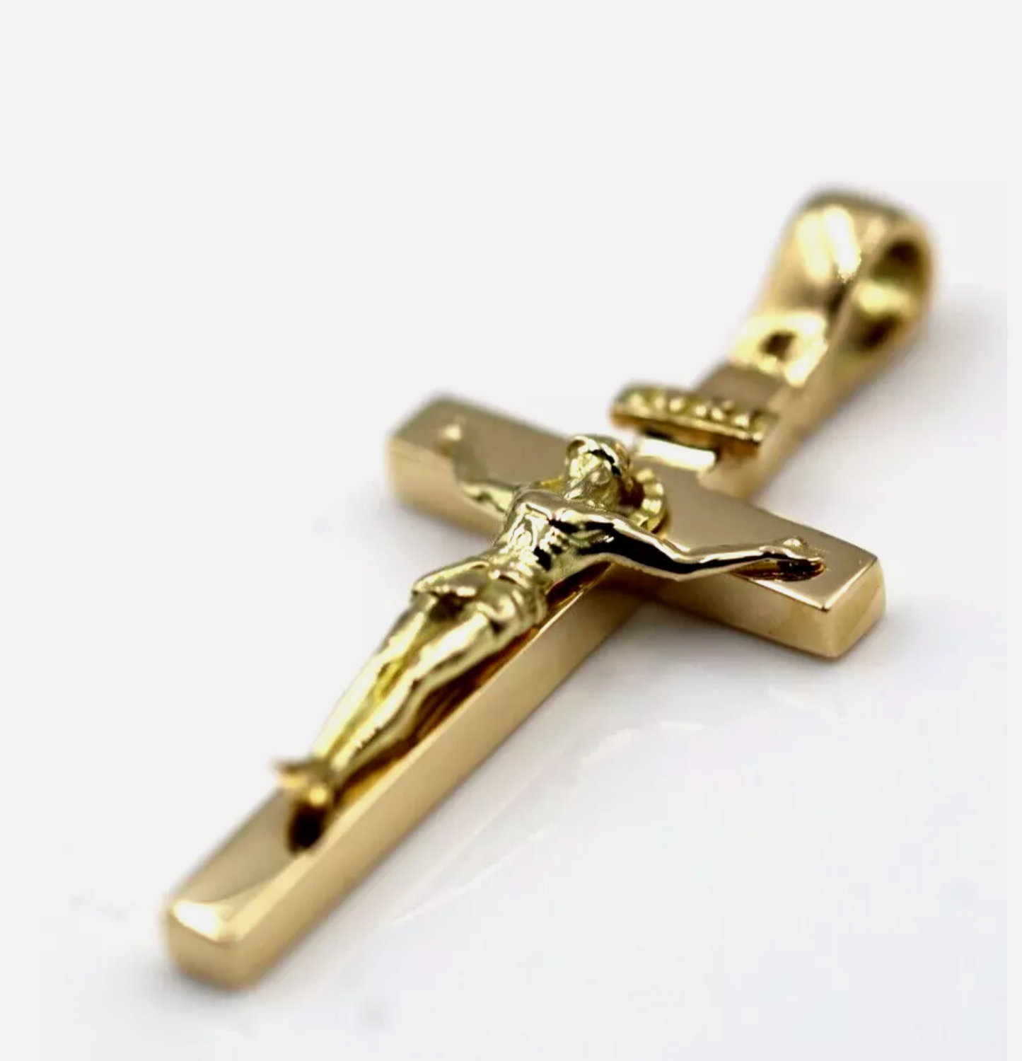 Genuine 18ct 750 Yellow, Rose or White Gold Full Solid Medium/Large Crucifix Cross Pendant