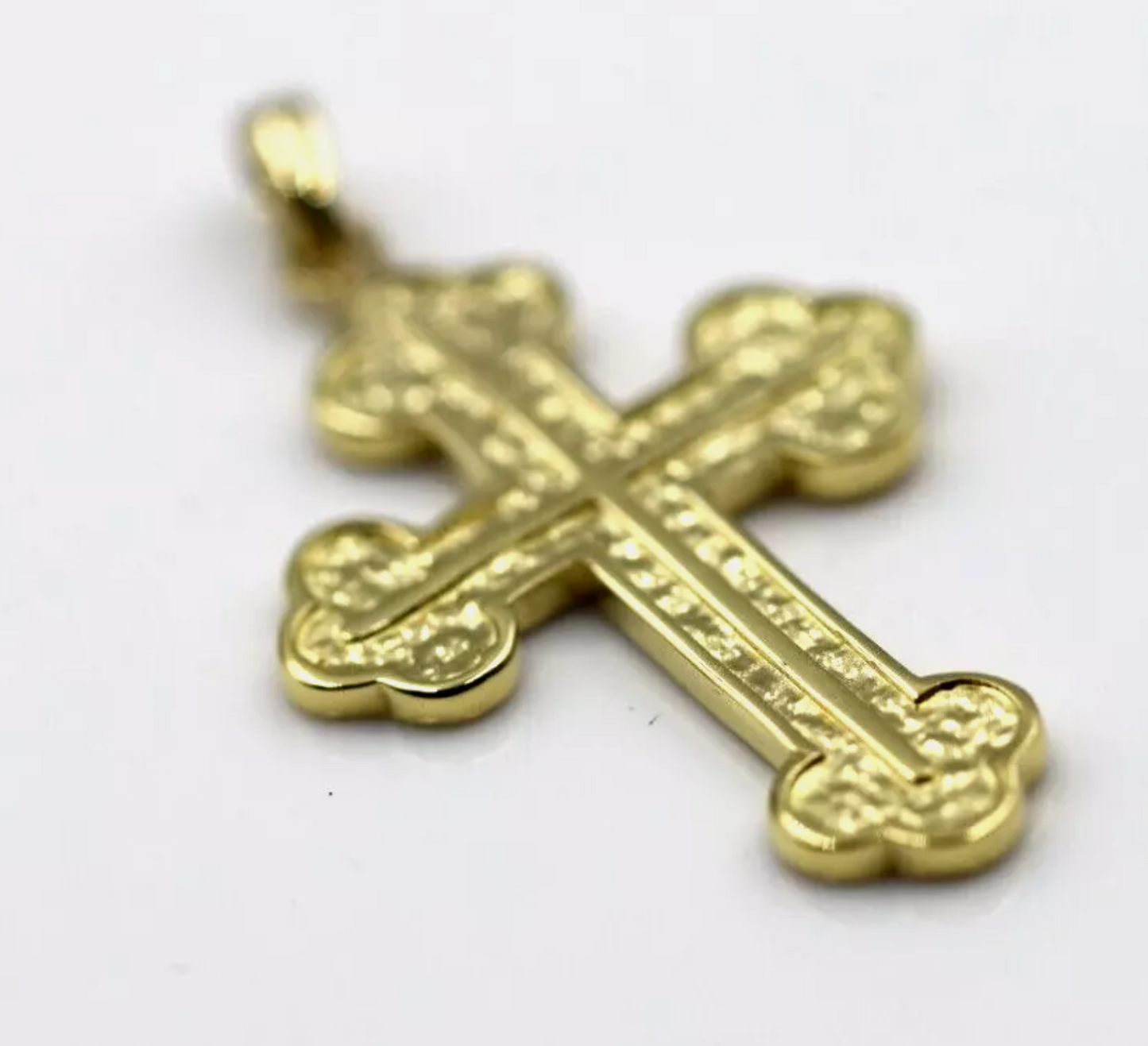 Genuine Solid 9ct 9K Yellow, Rose or White Gold Byzantine Cross Pendant