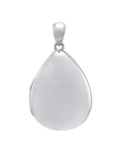 Genuine Sterling Silver 925 Plain Teardrop Locket