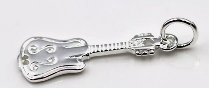 Kaedesigns New Genuine Sterling Silver 925 Guitar Pendant or Charm