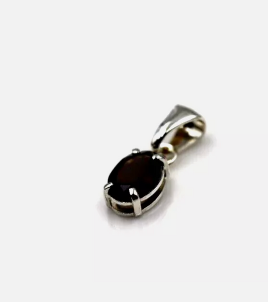 Kaedesigns New Sterling Silver 925 Oval Smoky Quartz Pendant / Charm