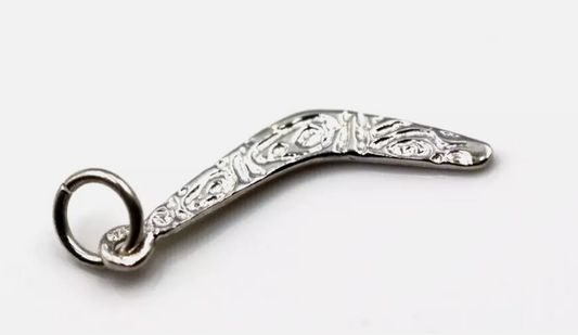 Sterling Silver 925 Boomerang Charm Pendant + jump ring
