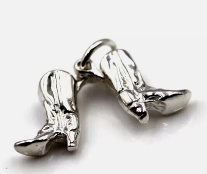 Genuine Sterling Silver 925 Cowboy Boots Charms or Pendant