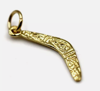 Kaedesigns, Genuine 9K Yellow Gold Boomerang Charm or Pendant