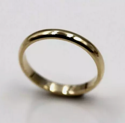 Genuine Solid 9ct Yellow, Rose or White Gold Wedding Band Ring 2.6mm