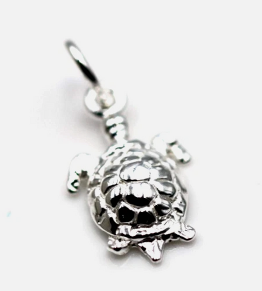 Genuine Sterling Silver 925 Turtle Charm / Pendant