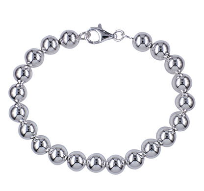 Sterling Silver 925 8mm Ball Bracelet 19cm long
