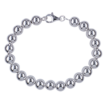 Sterling Silver 925 8mm Ball Bracelet 19cm long