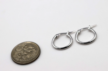 Genuine 9ct 9K Yellow, Rose or White Gold Small Hoop Round Earrings