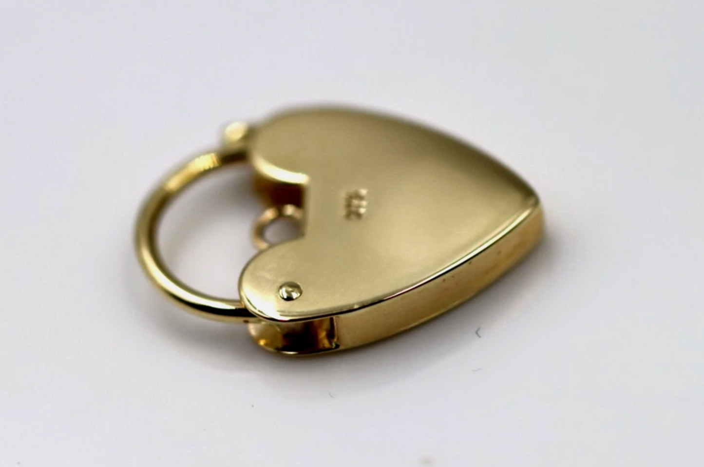 Genuine Small 13.5mm 9ct 9k Yellow Gold Screw Heart Pendant Padlock