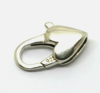 Sterling Silver 925 Heart Polished Parrot / Lobster Clasp