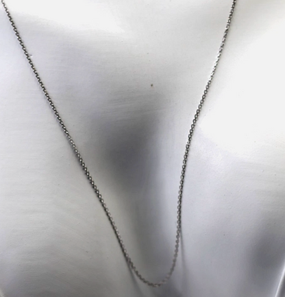 Genuine 18ct 18K White Gold Fine Cable Chain Necklace 1.29grams 50cm