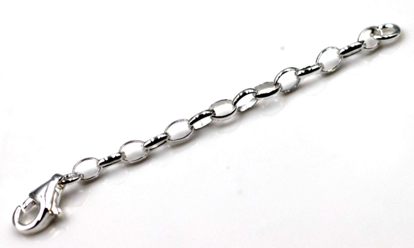 Sterling Silver 925 Chain Necklace Bracelet Extender Oval Belcher Link