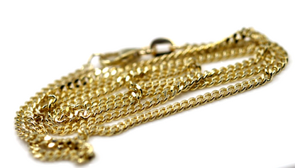 Genuine Solid 9ct 9k 375 Yellow Gold Diamond Cut Curb Necklace / Chain 2mm wide