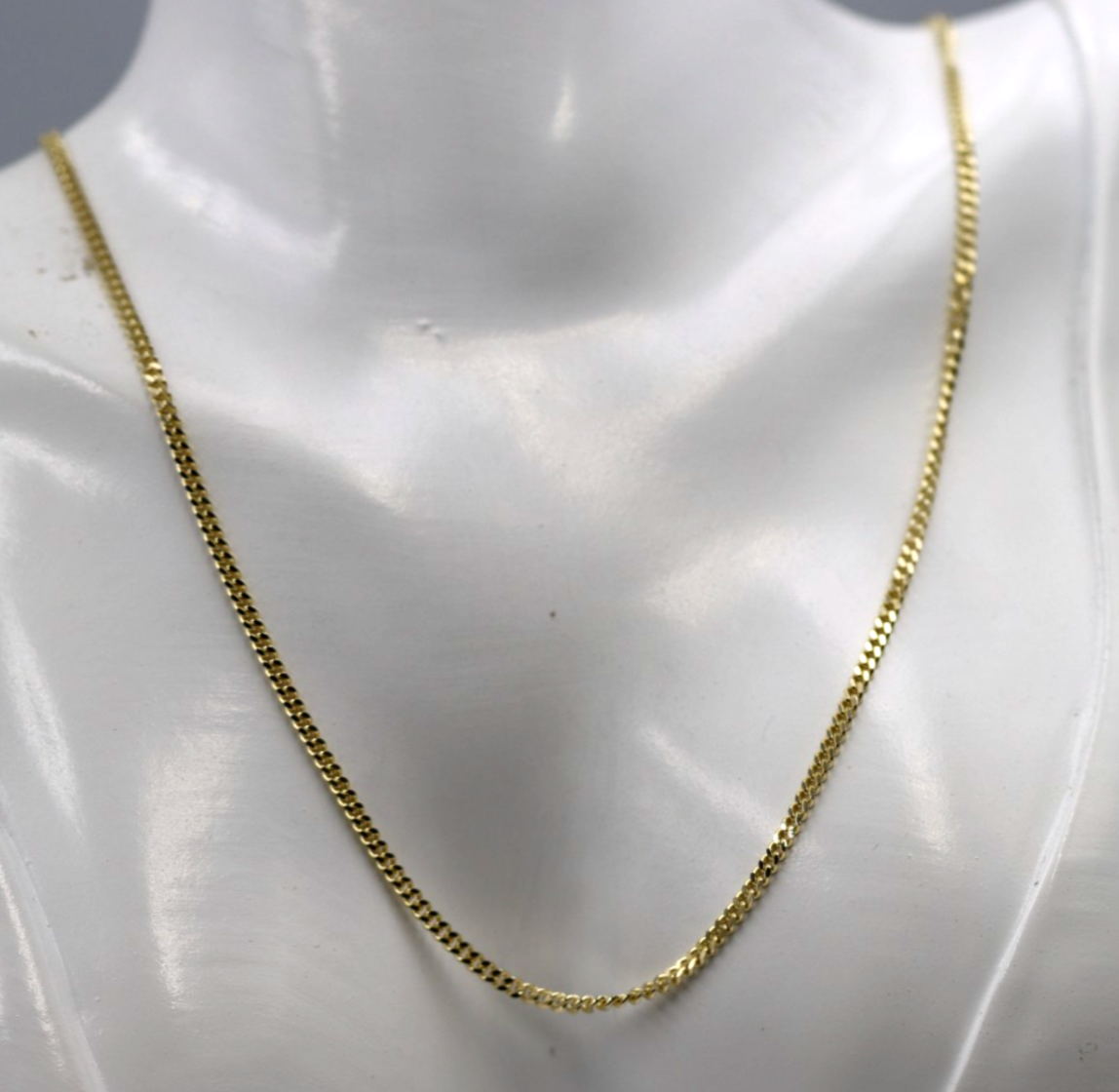 Genuine Solid 9ct 9k 375 Yellow Gold Diamond Cut Curb Necklace / Chain 2mm wide