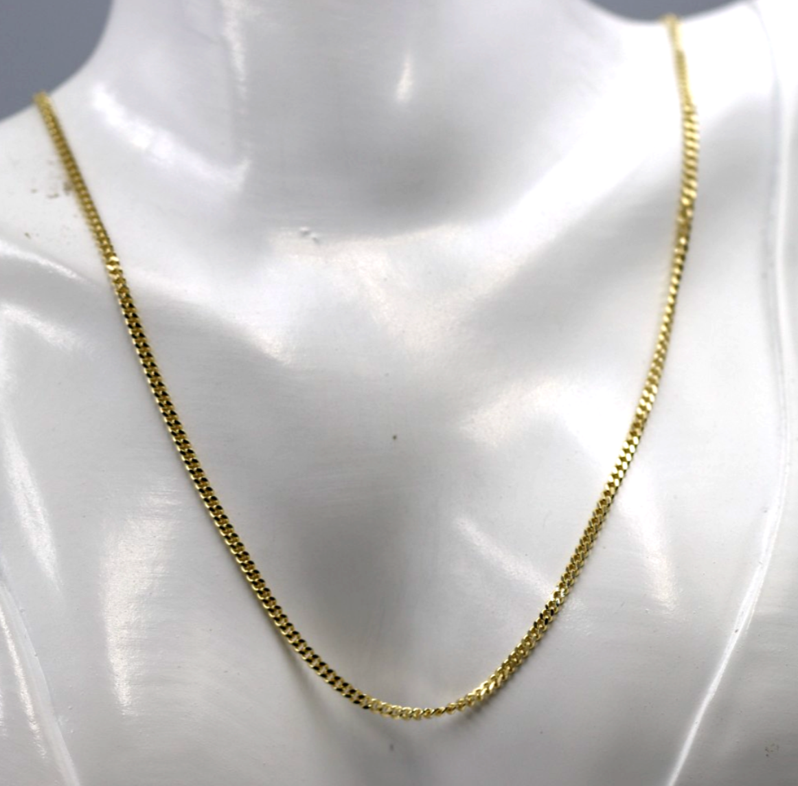 Genuine Solid 9ct 9k 375 Yellow Gold Diamond Cut Curb Necklace / Chain 2mm wide