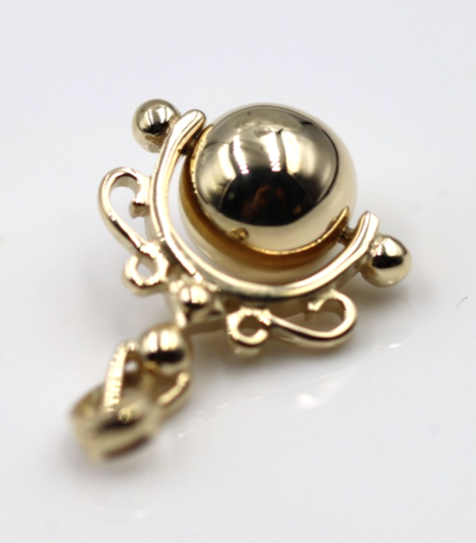 Genuine New 9ct 9K Solid Yellow, Rose or White Gold Euro 10mm Round Ball Spinner Pendant