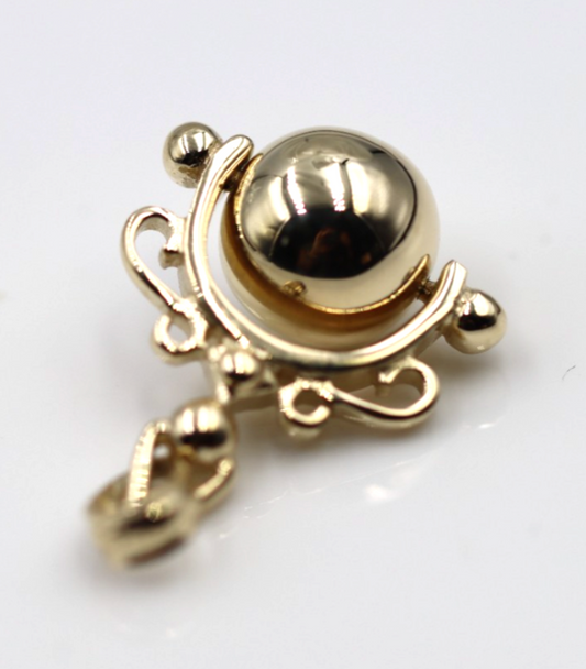 Genuine New 9ct 9K Solid Yellow, Rose or White Gold Euro 10mm Round Ball Spinner Pendant