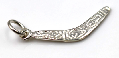 Sterling Silver 925 Boomerang Charm Pendant + jump ring