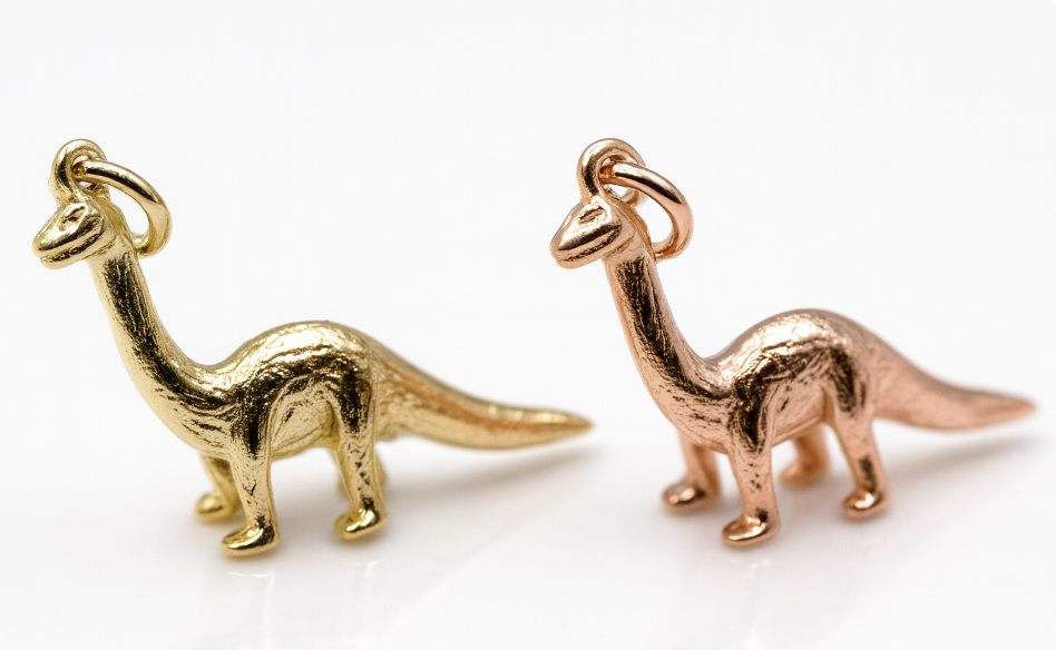 Genuine 9ct Yellow, Rose or White Gold Diplodocus Dinosaur Charm / Pendant