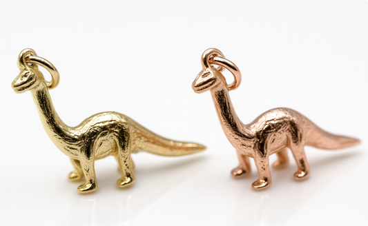 Genuine 9ct Yellow, Rose or White Gold Diplodocus Dinosaur Charm / Pendant