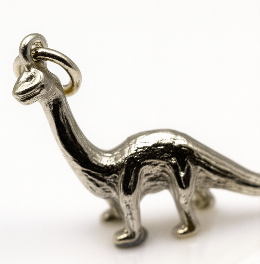Genuine 9ct Yellow, Rose or White Gold Diplodocus Dinosaur Charm / Pendant
