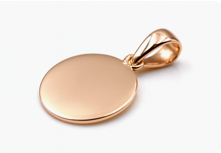 Genuine 9ct 9k Solid Yellow, Rose or White Gold 20mm Disc Round Circle Pendant