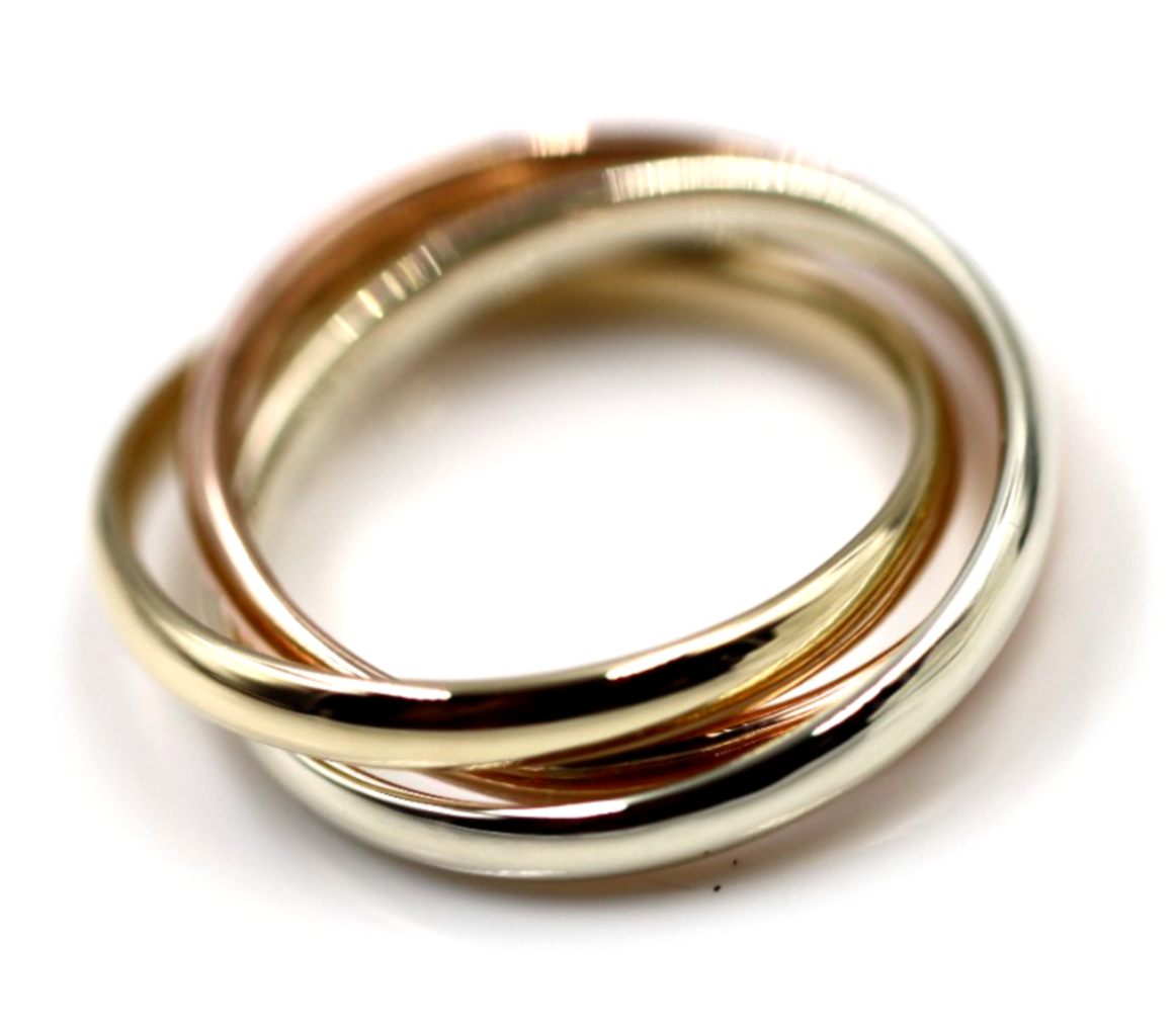 Size W Genuine Solid 3mm 9ct Yellow, White, Rose Gold Russian Wedding Ring Bands