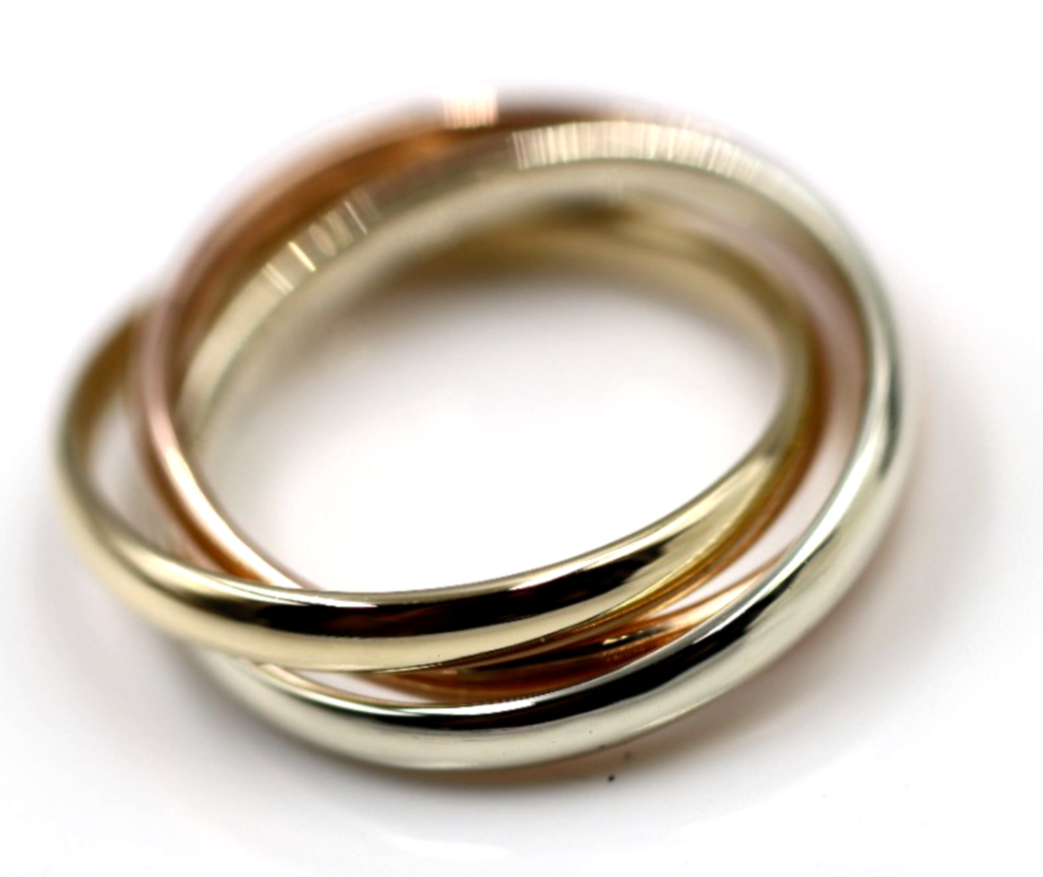 Size W Genuine Solid 3mm 9ct Yellow, White, Rose Gold Russian Wedding Ring Bands