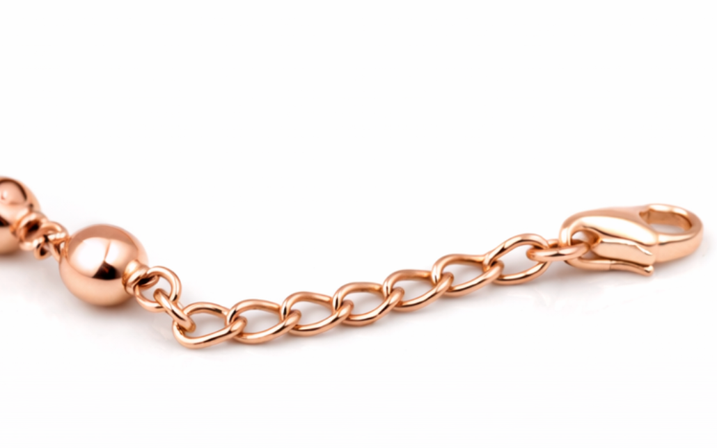 Genuine 9ct Yellow, Rose or White Gold 6mm Ball Rosary Bead bracelet 21cm long + Cross + Evil Eye Charm