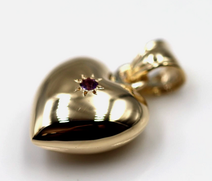 Kaedesigns, 9ct 9k 375 Small Bubble Rose Or Yellow Or White Gold Heart Pendant (set with Amethyst)