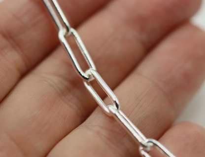 Genuine 925 Sterling Silver or Sterling Silver (yellow gold plated) Paperclip 21cm Bracelet