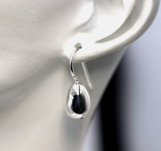 Genuine 925 Sterling Silver Teardrop Tear Drop Hook Earrings