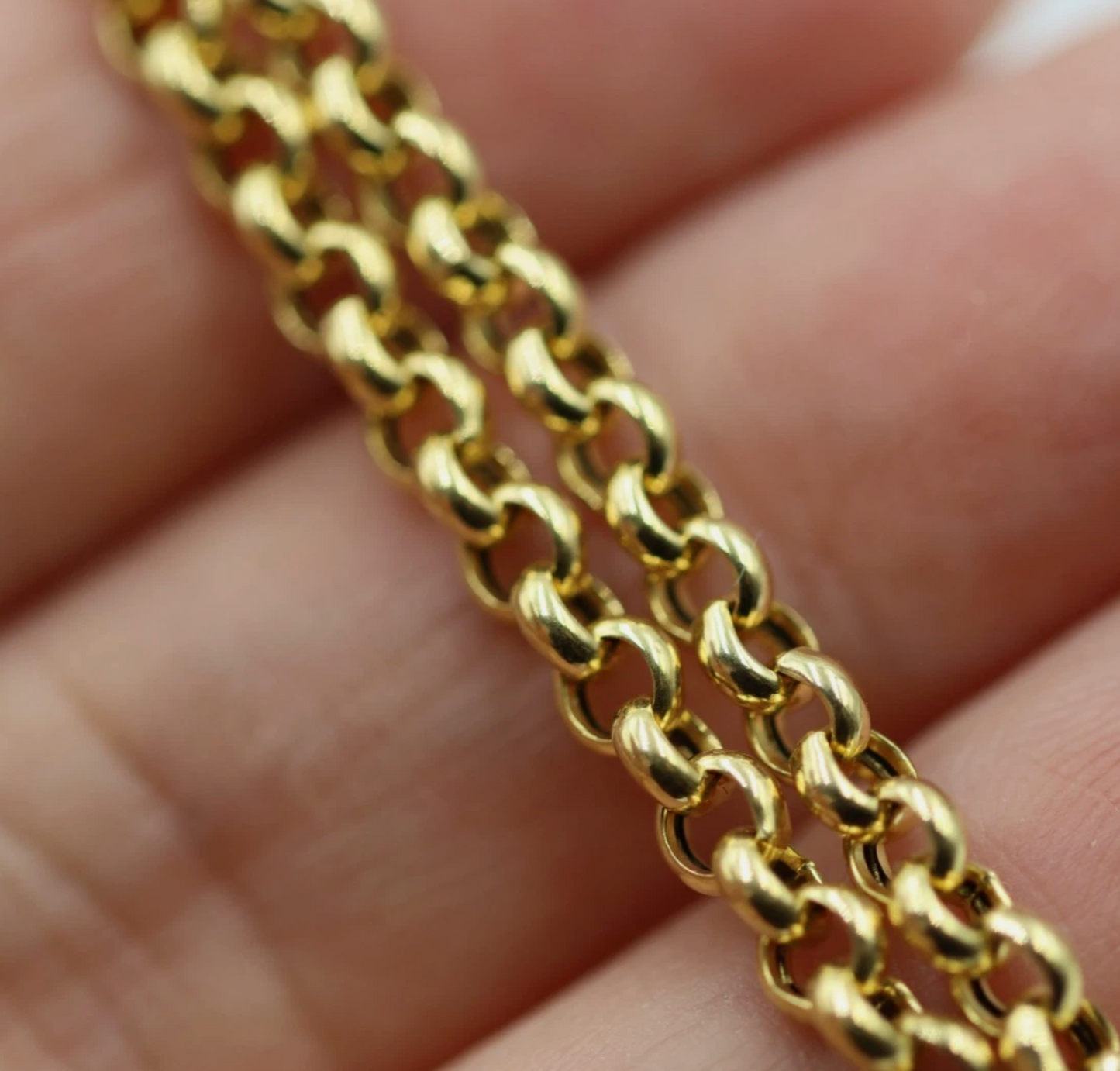 Genuine 18ct 18k 750 Yellow Gold Belcher Chain Necklace 50cm 3.8mm 9.5grams