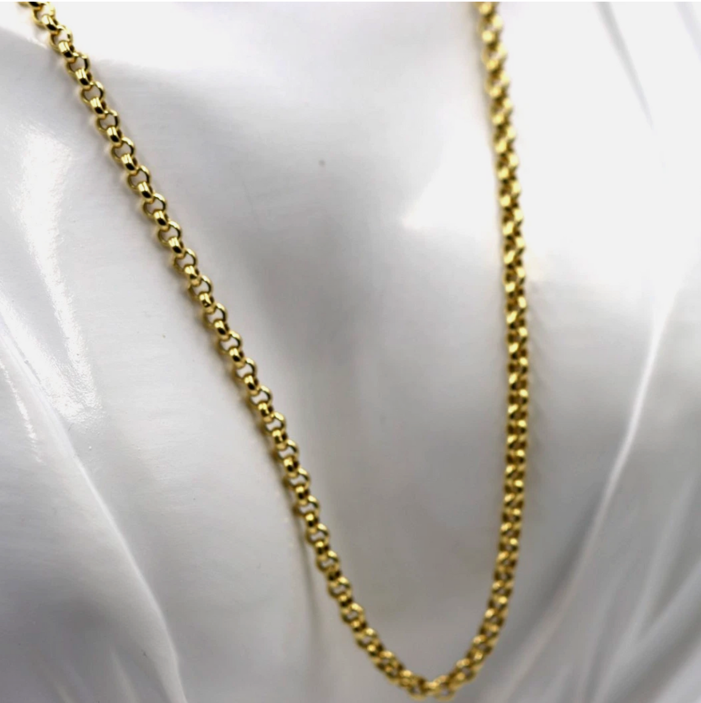 Genuine 18ct 18k 750 Yellow Gold Belcher Chain Necklace 50cm 3.8mm 9.5grams