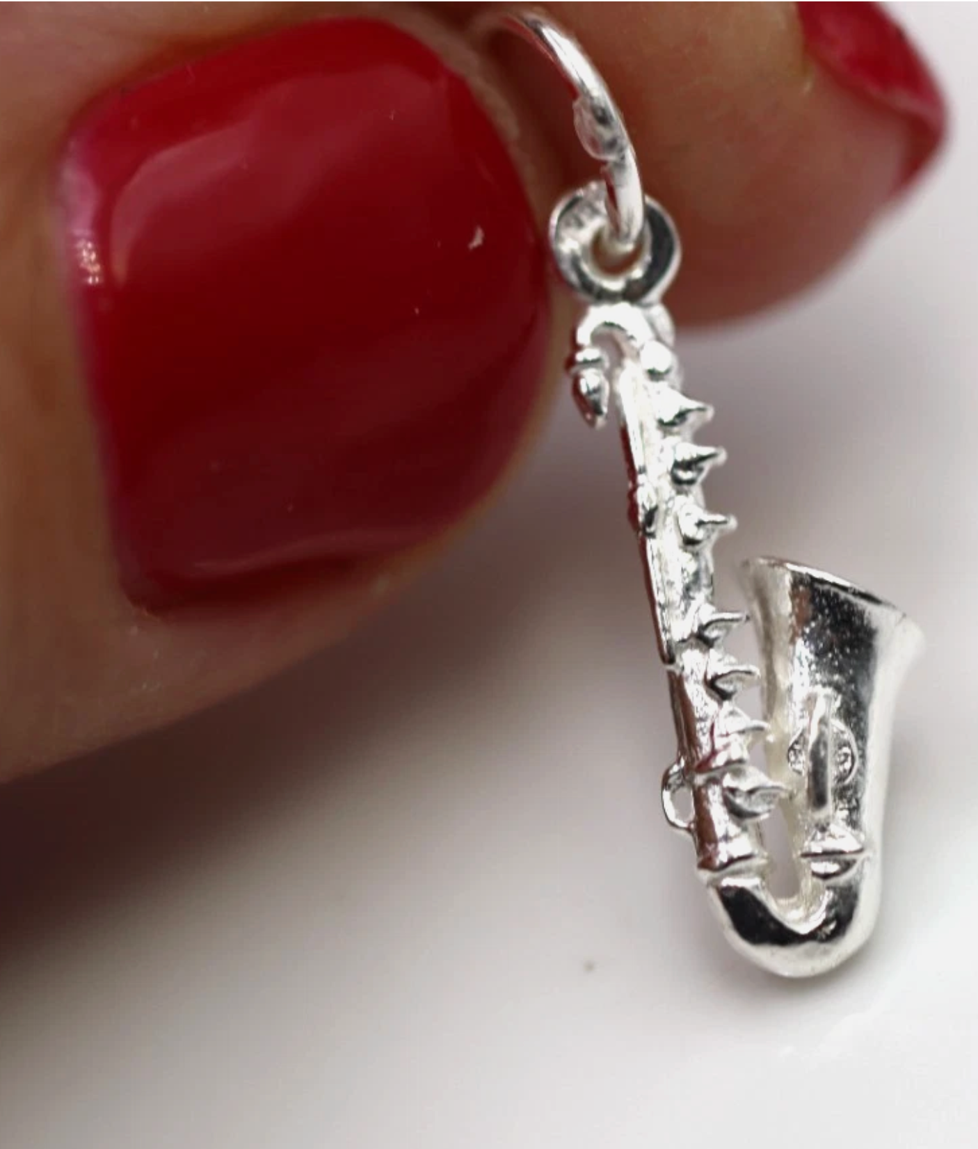 Genuine Sterling Silver 925 Saxophone Charm or Pendant